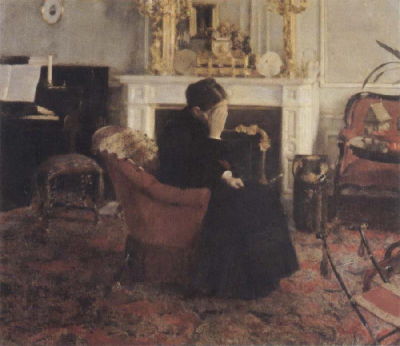 Fernand Khnopff Listingto Music by Schumann China oil painting art